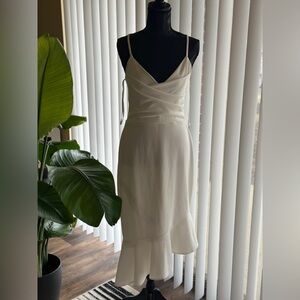 Bebe Off White Asymmetrical Dress